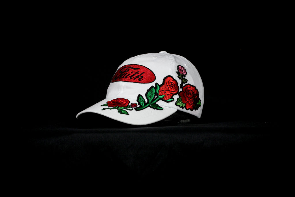 Faith Logo Hat (Floral) - White